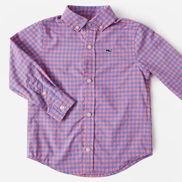 Toddler Boys Vineyard Vines On The Go Gingham Button Down Shirt. Size 3T - Picture 1 of 5